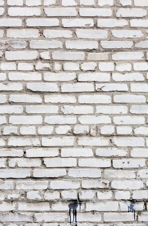 White grunge brick wall background. texture stoneの写真素材