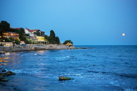 Year old nessebar evening old town. Bulgariaの写真素材
