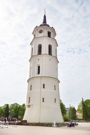 Beautiful sky over the city of Vilnius-view of the bell tower.の写真素材