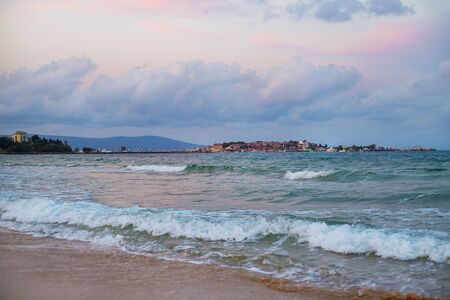 Beautiful summer sunset, beautiful sky. Bulgaria Nessebarの写真素材