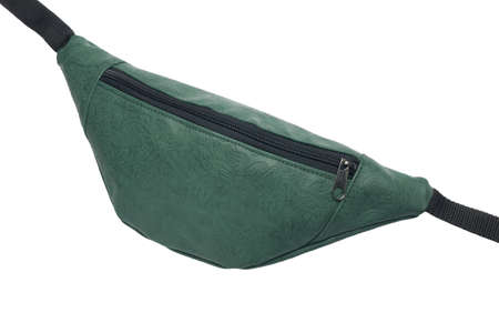 Green waist bag isolated on white background. Close-upの写真素材