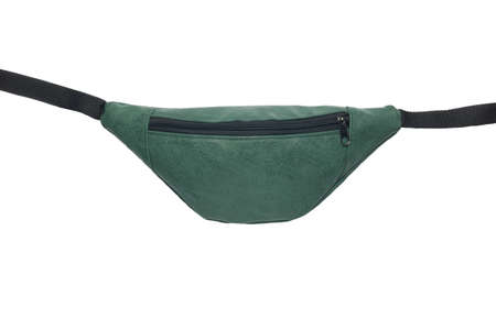 Green waist bag isolated on white background. Close-upの写真素材