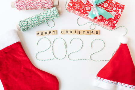 Happy New Year invitation with Christmas holidays 2022. New Years Eveの写真素材