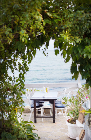 Very nice and cozy cafe in Nessebar-Bulgariaの写真素材