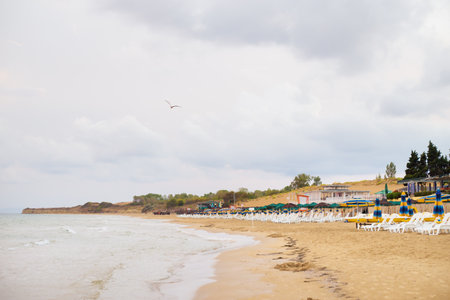 Beautiful sea and sandy beaches of Bulgaria, Nessebarの写真素材