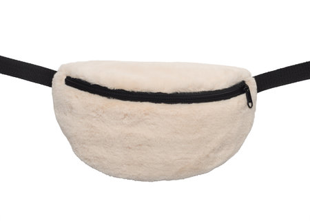 Beige belt bag on a white background. close-upの写真素材