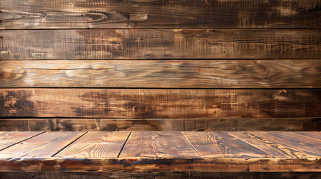 Close-up of a rustic wood wall showing off the rich textures and patterns in soft lighting. Place for an inscriptionの素材