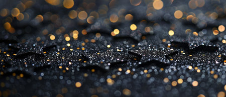A magical display of golden stars sparkling against a dark, mystical background, creating a festive and enchanting atmosphereの素材