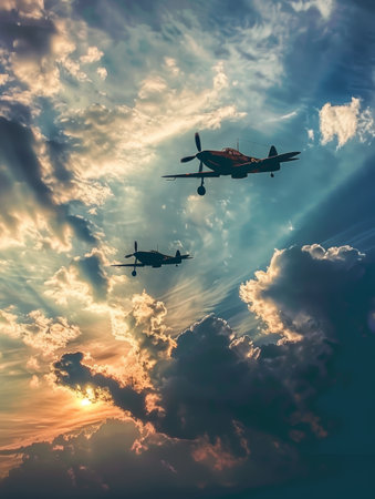 A formation of military jets, likely at an airshow, flying in a tight formation across a clear blue skyの素材
