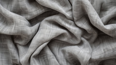 Close-up view of textured black fabric with intricate thread patterns, highlighting detailed weaves and foldsの素材