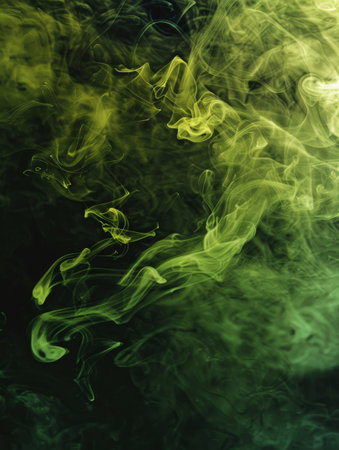 A fiery gold smoke trail extends across a panoramic dark setting, ideal for wide backgrounds and dramatic visualsの素材