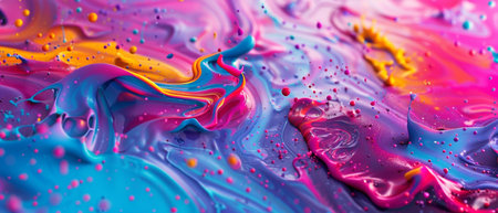 A symphony of swirling liquid colors in blue, pink, and purple tones creates a mesmerizing abstract displayの素材