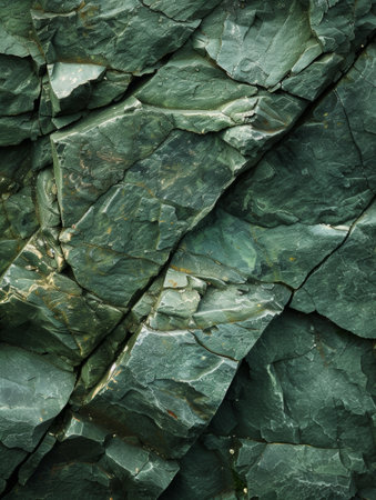 Overlapping green stone shards form a dense mosaic textureの素材