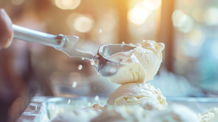 Glistening Ice Cream Swirl with Copy Space for Text.の素材