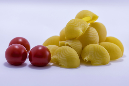 pasta is piled in a heap for backgroundの写真素材