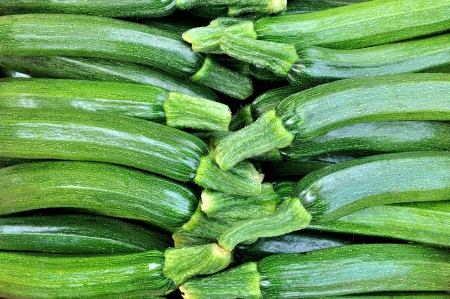 Freshly picked zucchini, food backgroundの写真素材