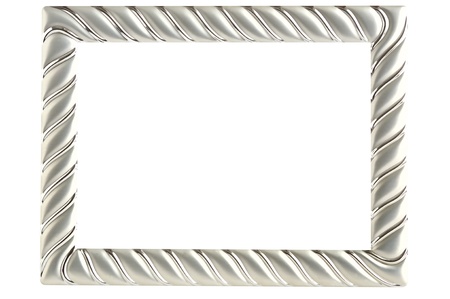 Metallic photographic frame isolated on white backgroundの写真素材