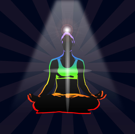 The colors of the kundalini energy in manのイラスト素材