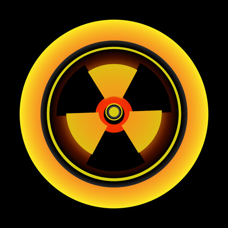 Simple radiation, radioactivity atom buttonのイラスト素材