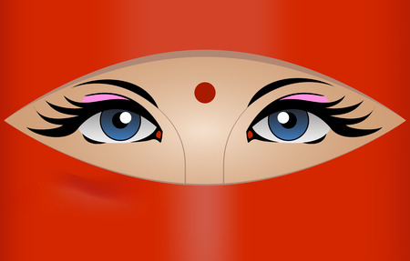 Illustration of Hinduism Woman Eyesのイラスト素材