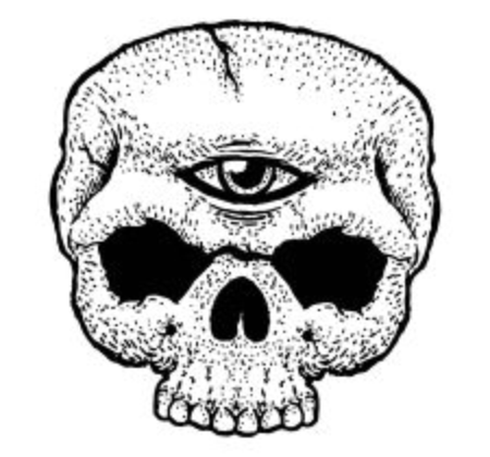 Third Eye Of The Skull on plain background.のイラスト素材