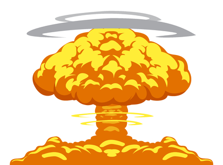 Easy image of detonation and  atom bomb explosion on the worldのイラスト素材