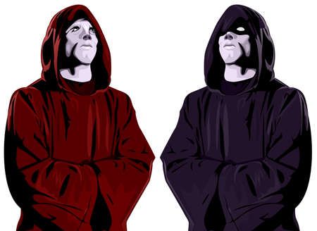 Illustration Of Satanists - Satan`s Chil, Vector isolated from background for any useのイラスト素材