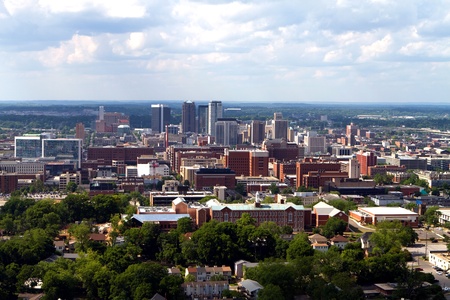 Skyline view of the city of Birmingham, Alabama looking toward the north の写真素材