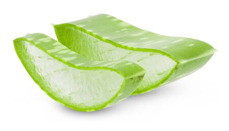Aloe vera leaves isolated on white background の写真素材