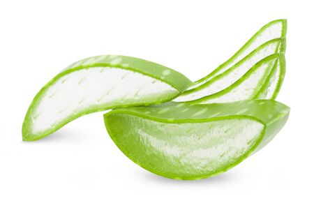 Aloe vera leaves isolated on white background の写真素材