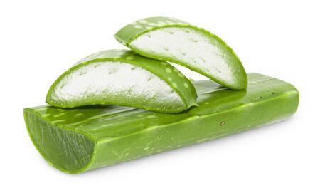 Aloe vera leaves isolated on white background の写真素材