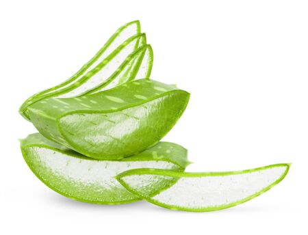Aloe vera leaves isolated on white background の写真素材