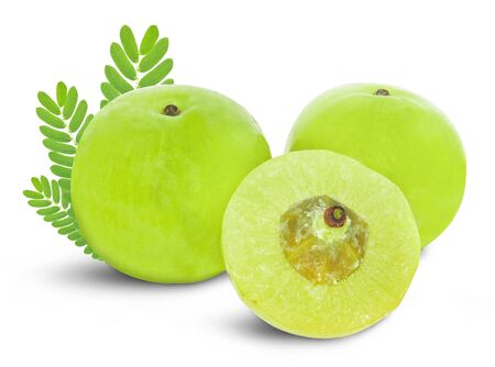 Indian gooseberry isolated on whiteの写真素材