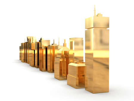 Golden City Promised Holy Land 3D Illustrationの写真素材