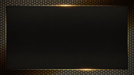 Luxury Background Presentation Frame Slide Layout Template Illustration with Golden Effectsの写真素材