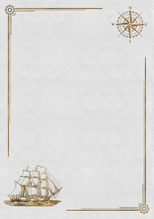Boat Sailing Nautical Marine Compass Travel Template Presentation Layout Background Luxury...