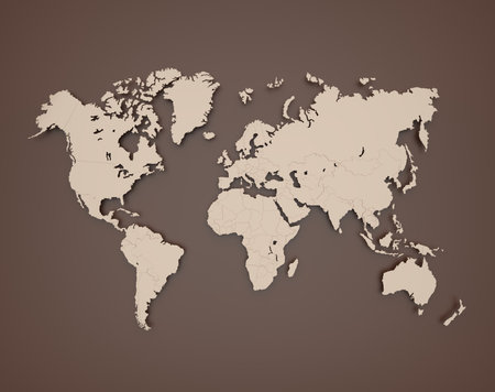 World Map Continents Travel Business Continental Background 3D Illustrationの写真素材