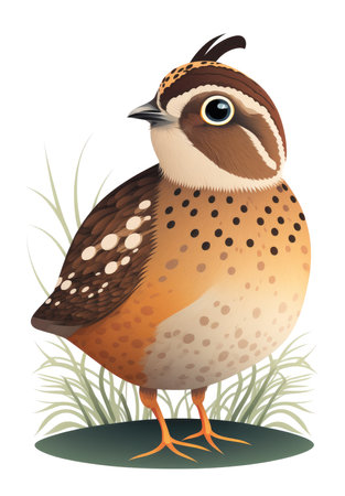 Isolated Cute Quail illustration design HQの素材