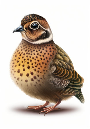 Isolated Cute Quail illustration design HQの素材