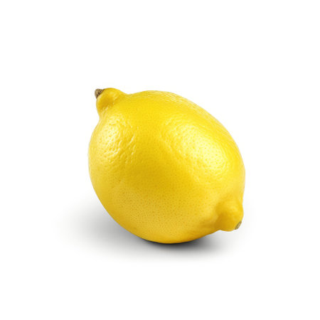 Fresh yellow lemon isolated with a white background Generative AI Illustration.の素材