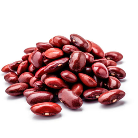 Organic dried raw healthy red beans on white background Generative AI Illustration.の素材