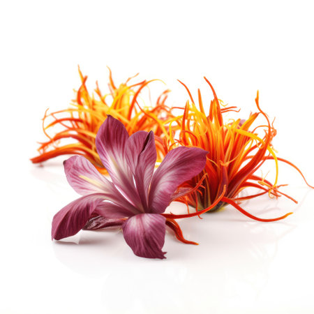 True organic fresh raw curcumin turmeric flower anti-inflammatory natural healthy plant Generative AI Illustration.の素材