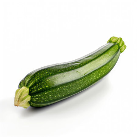 Fresh organic raw courgette for cooking recipes on white background Generative AI Illustration.の素材