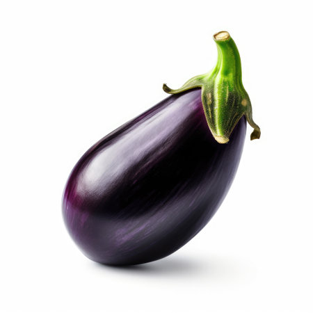 Delicious fresh eggplant ingredient for food on a white background Generative AI Illustration.の素材
