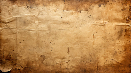 Old parchment paper sheet ancient vintage texture background with cracked edges Generative AI Illustration.の素材