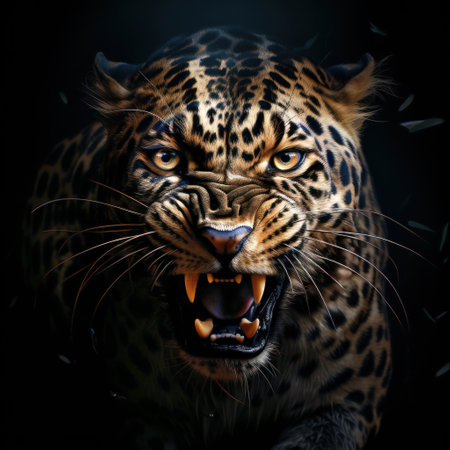 A powerful leopard the beast symbolizing the Greek empire in the book of Daniel in the Bible Generative AI Illustration.の素材