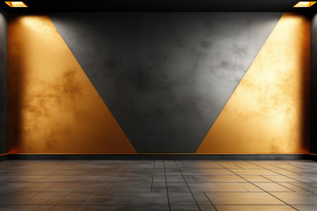 Futuristic luxury background scenario product display with light effects and marble floor Generative AI Illustration.の素材