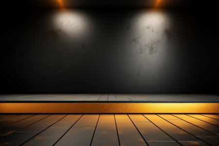 Futuristic luxury background scenario product display with light effects and marble floor Generative AI Illustration.の素材