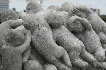 State of piles of babies climbing on top of each other in Frogner Park, Oslo, Norwayのeditorial素材