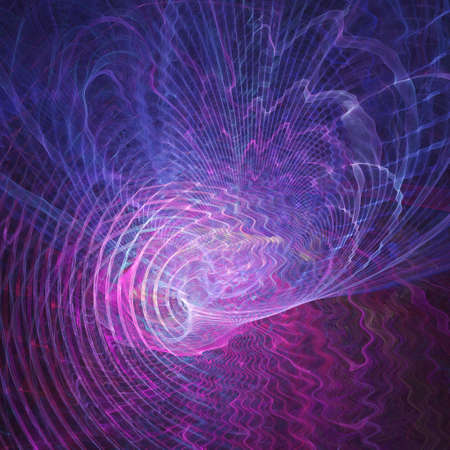 abstract colorful chaos waves on dark backgroundの写真素材